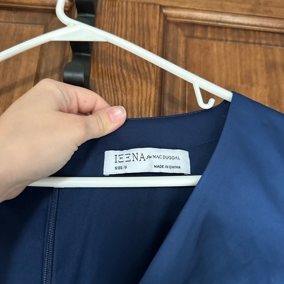 IEENA FOR MAC DUGGAL Long Sleeve Ruched Waist A-Line Gown - Picture 8 of 8